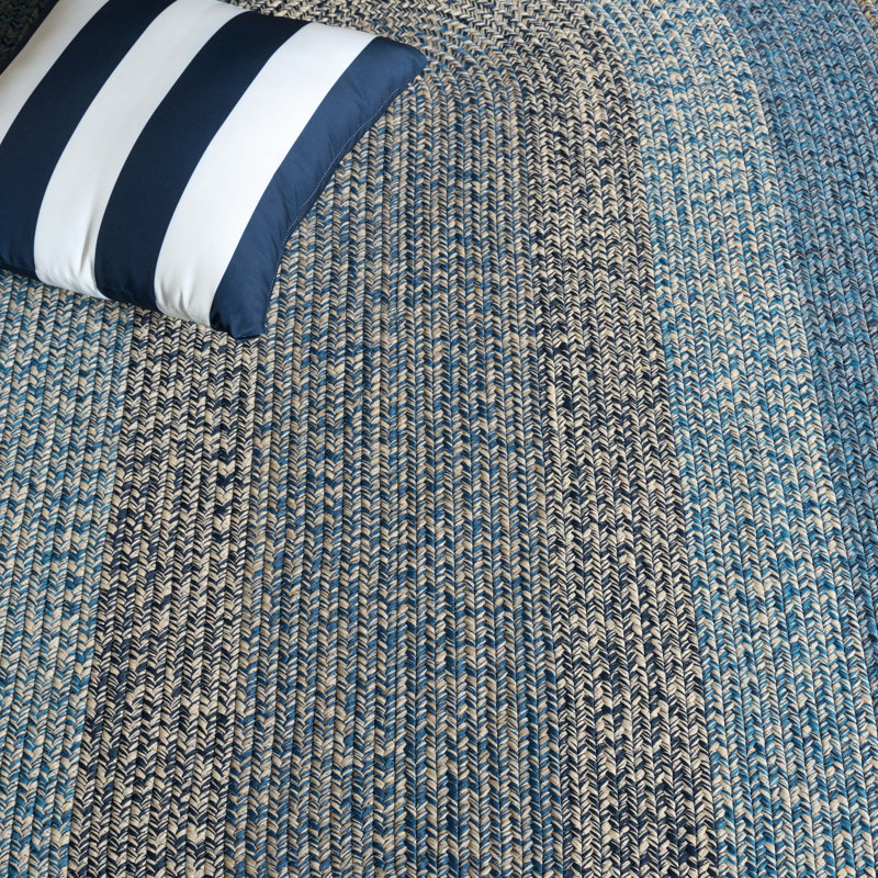 Kion Hand Woven Performance Machine Washable Performance Chevron Indoor/Outdoor Area Rug, Oval 5' x 8'