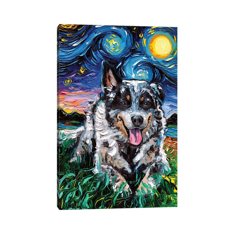 Australian Cattle Dog Night 1 Piece Wrapped Canvas Wall Art, 66.04 cm H x 45.72 cm W x 3.175 cm D