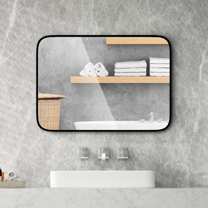 Aluminium Rectangle Wall Makeup / Shaving Mirror