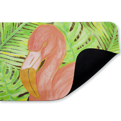 Tropical Flamingo Fauna Printed Anti-Fatigue Floor Mat, design by SunDance Group LLC