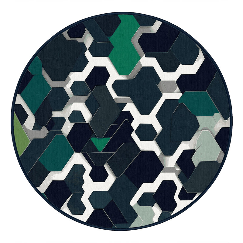 Spiral Fragment Rug, Round 6'