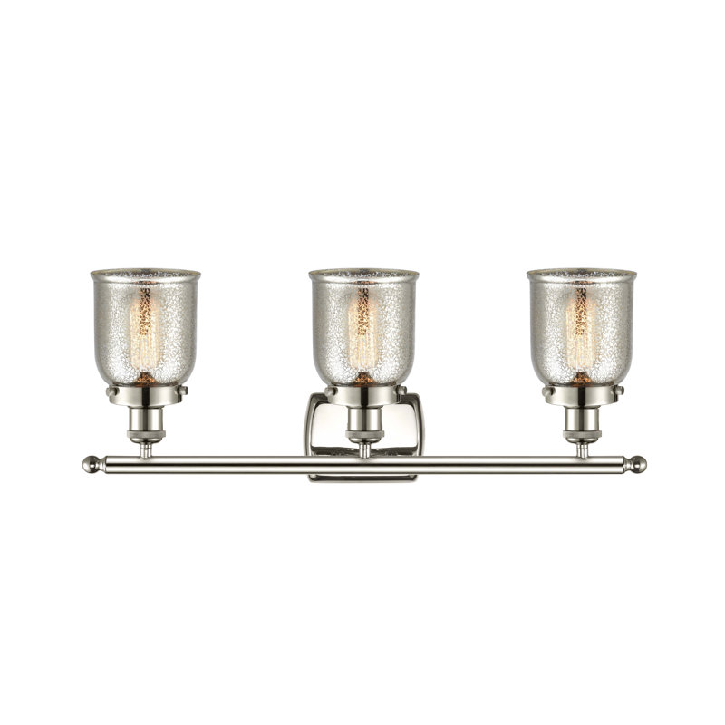 Éclairage pour meuble-lavabo 3 lumières 26 po Ballston Urban Bell, Argent mercuré plaqué, Nickel poli, Incandescent