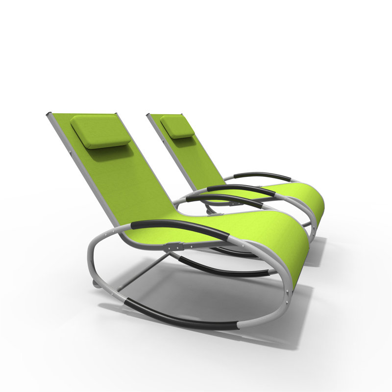 Ensemble de chaises longues inclinables 59 po Everlee, Vert