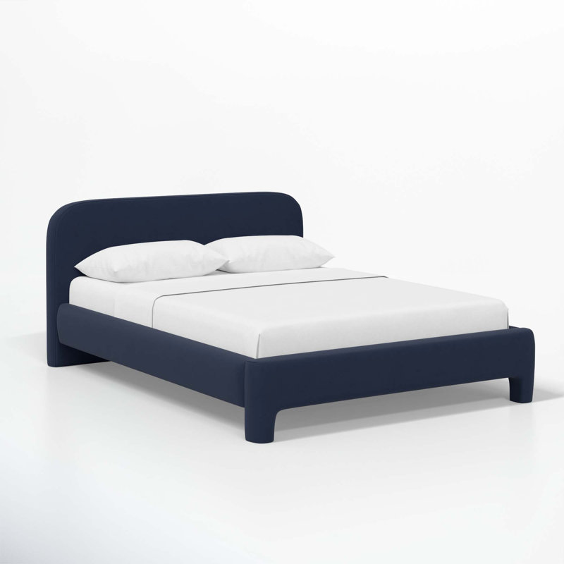 Illy Upholstered Standard Bed, Classic Ink Performance Velvet, California King