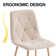 49cm H Linen Upholstered Side Chair in Beige