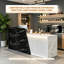 Comptoir de réception moderne moderne avec éclairage à DEL, tiroirs de rangement verrouillables et poste de travail pour hall d'entrée-63969253-63969249