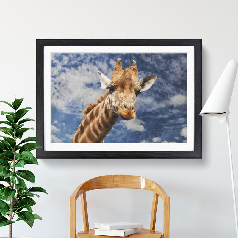 Giraffe Vol.2 - Framed Print, 27cm H x 36cm W x 2cm D, Black Framed