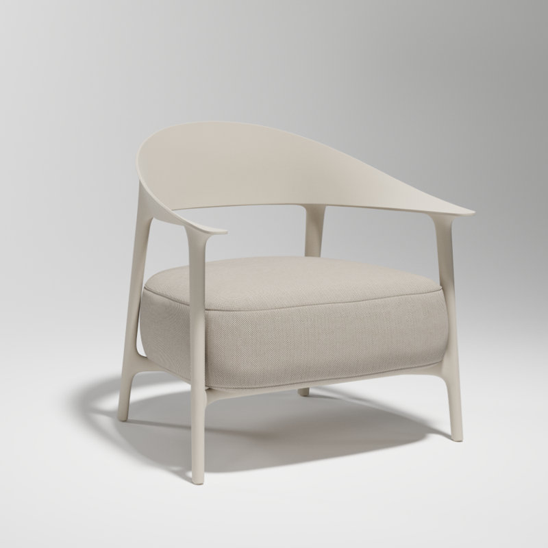 Africa Lounge Chair, Ecru Cushion/Ecru Frame