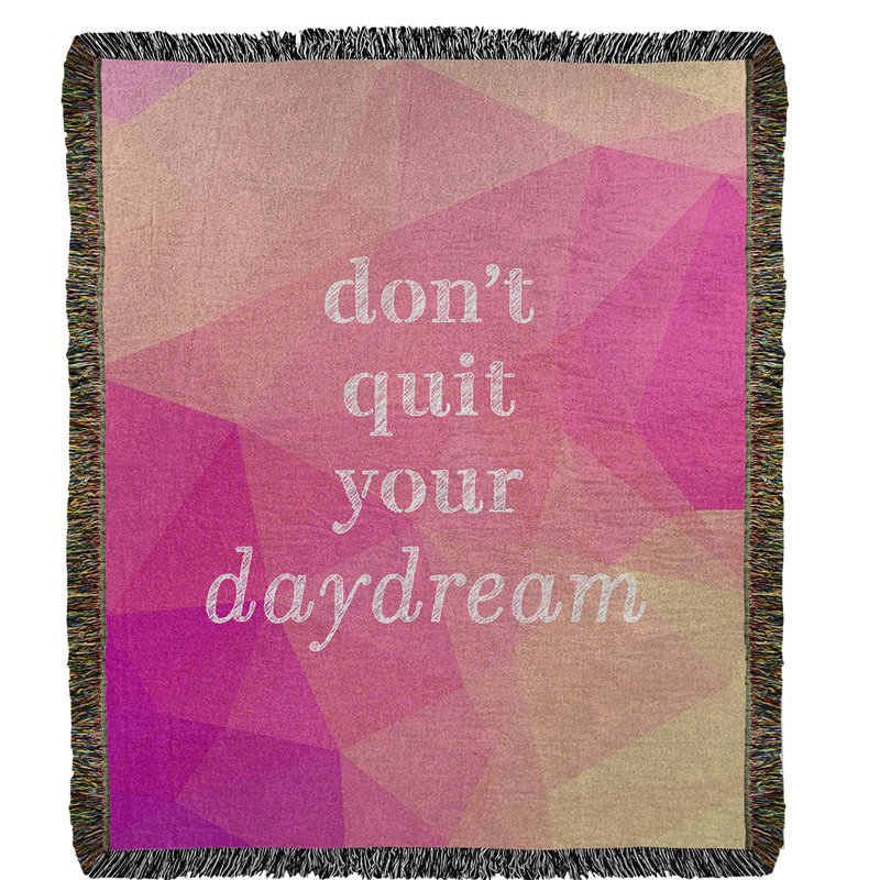 Hand Woven Throw Blanket, 52" L x 37" W, Pink Diamond
