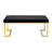 Black And Champagne Bench With C Metal Base