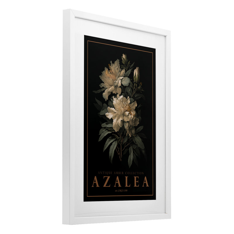 Antique Azalea Light, reproduction encadrée sous verre, design par Chris Giampietro, H 23 po x l 17 po, Cadre blanc côtier