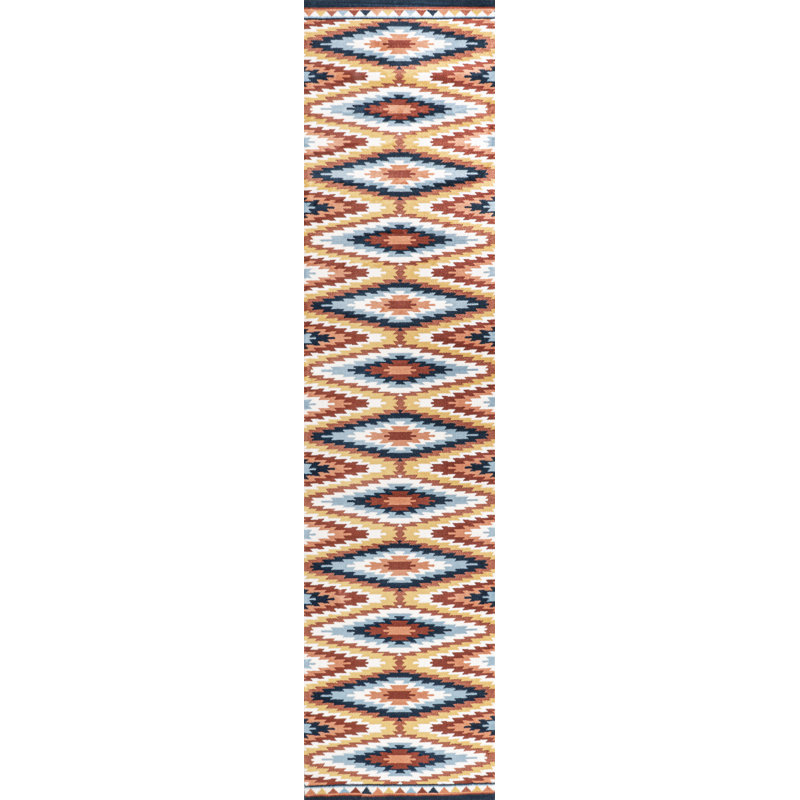 Tapis jaune / rouge / bleu Haoyun, Tapis de couloir 2 pi x 8 pi