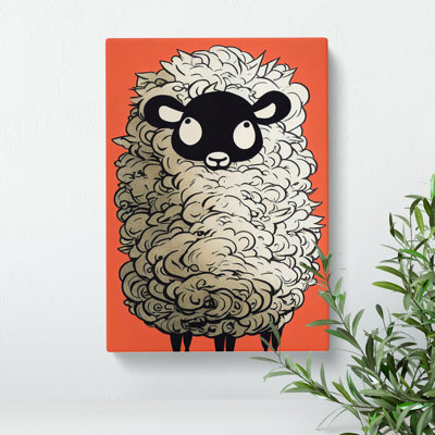 Cartoon Sheep - Wrapped Canvas