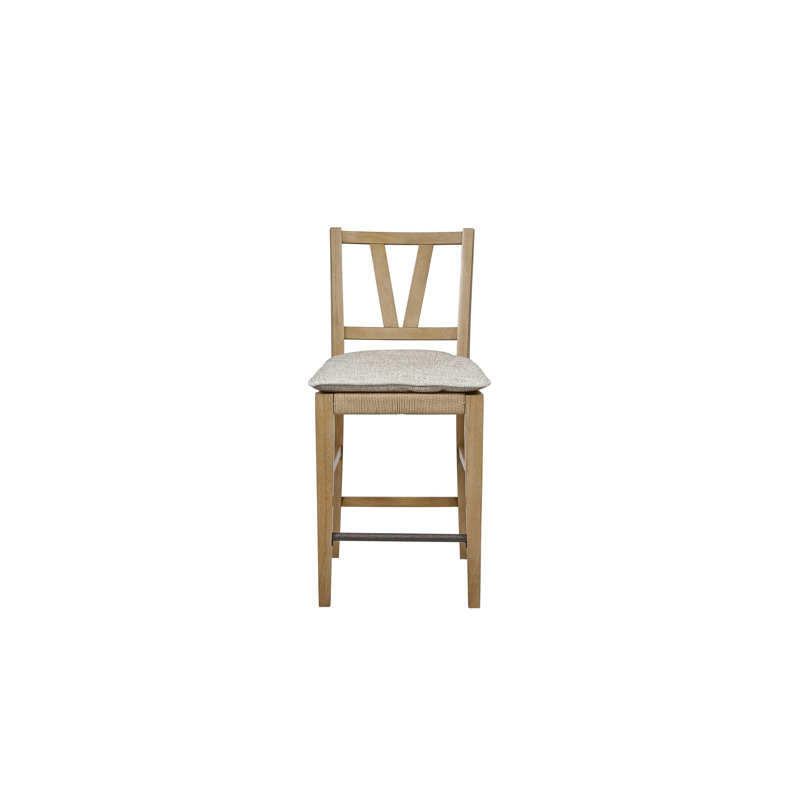 Chaise à hauteur de comptoir à lattes (ensemble de 2), Havane clair