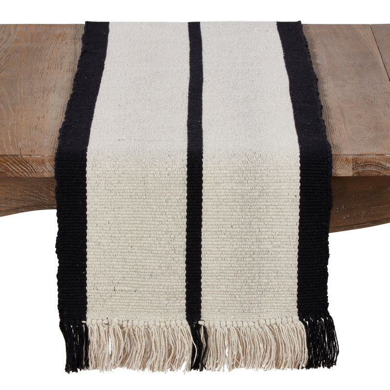 Wintour Reversible Striped Cotton Table Runner