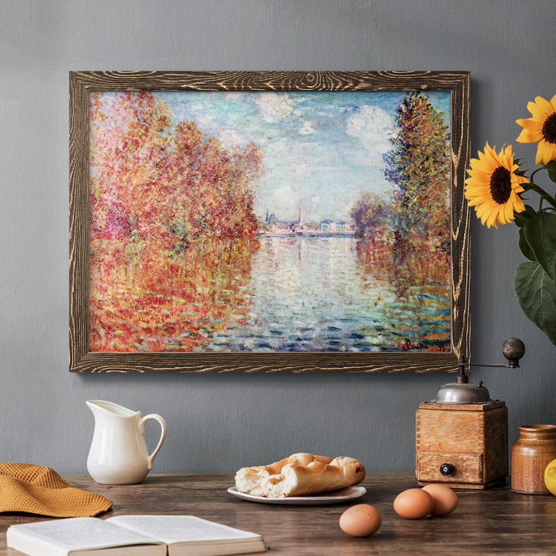 «Autumn in Argenteuil» par Monet, reproduction d'art sur toile, Noyer, H 14 po x l 20 po