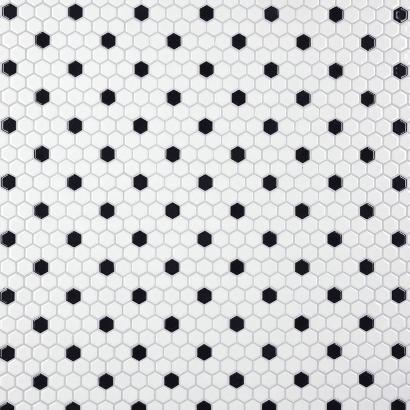 Carreau de mosaïque hexagonal en porcelaine nid d'abeille pour mur et plancher Metro 0,9 po x 0,9 po Metro