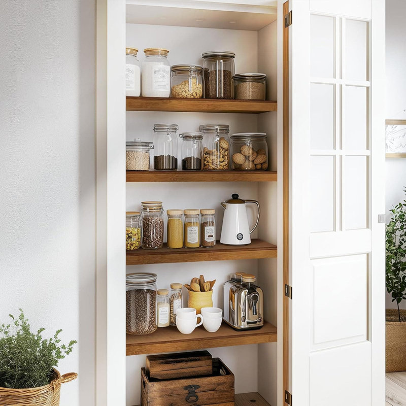 Bamboo Wire Shelf Covers For Pantry And Closet, Snap-On Wire Rack Covers, No Tools Installation, Durable And Elegant Finish For Organized Storage