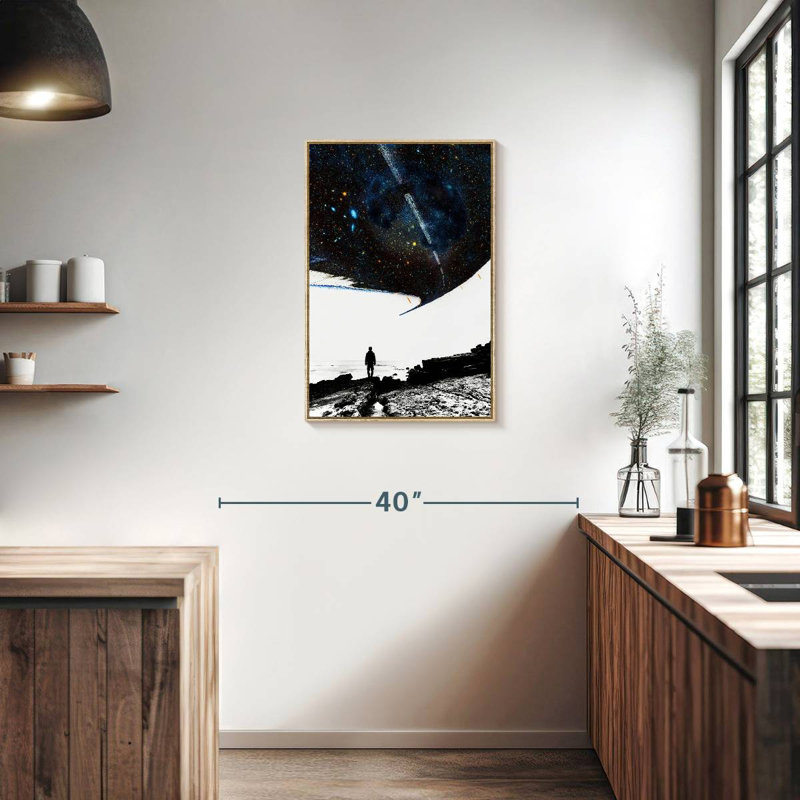 The Road Less Traveled, Floating Frame Natural Wood, 21" x 31"