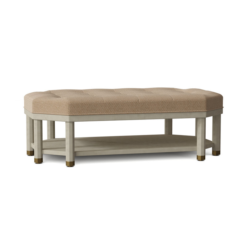 Libby Langdon Upholstered Ottoman, Parchment (8794 70), Hazelnut