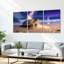 Ensemble de 3 tableaux sur toile représentant une tortue marine sous un ciel étoilé-1209203670