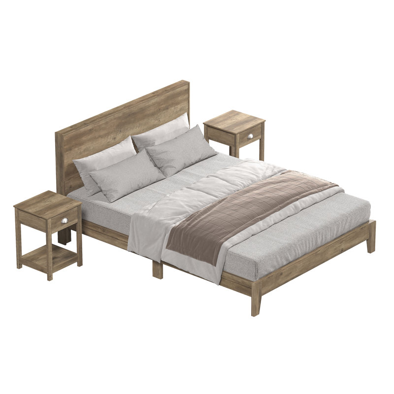 Arduina 3 Piece Bedroom Set, Knotty Oak