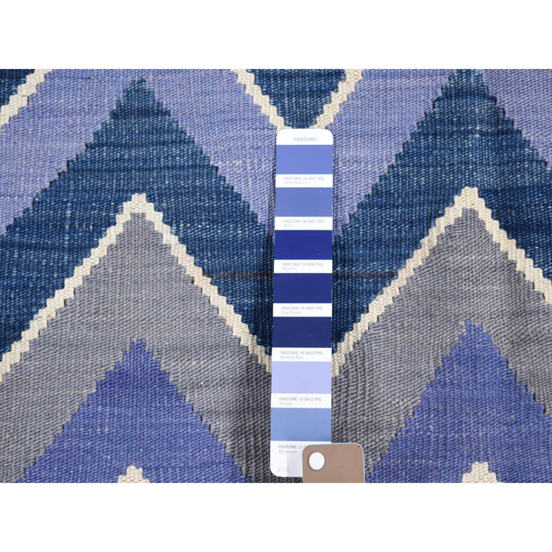 5'8"x7'10" Colorful Wool Hand Woven Afghan Kilim with Chevron Design Rug A6AE52A2FC9448AB9641E9B96296FB63