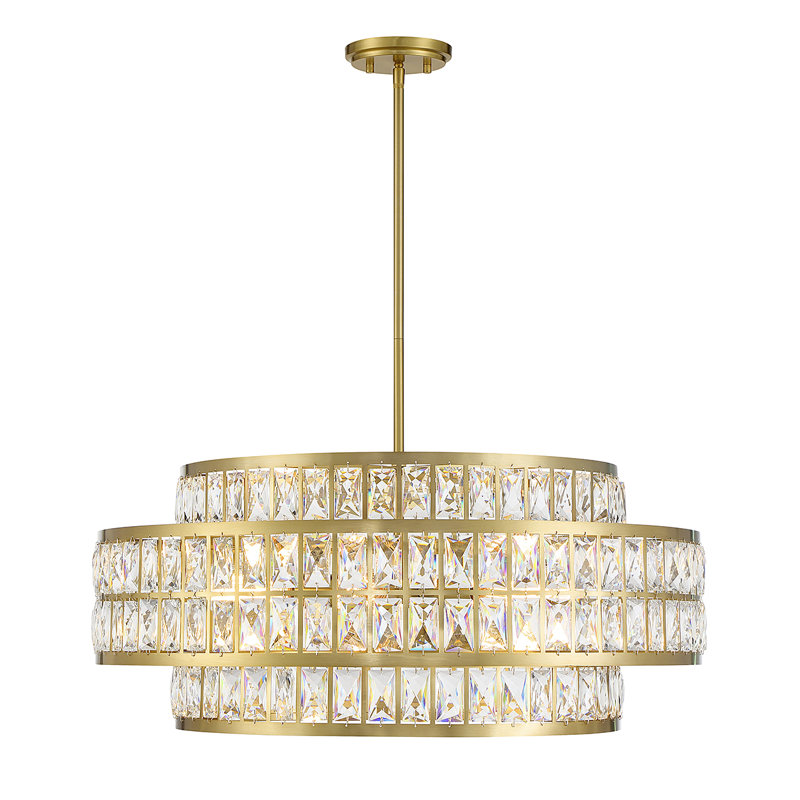 Renzo Pendant in Brown, Brown, 6 Lights, 12" H x 28" W x 28" D