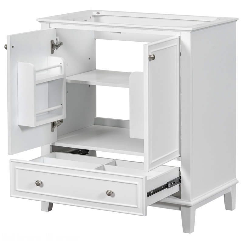 Armoire de salle de bain de style moderne avec portes, tablette et tiroir