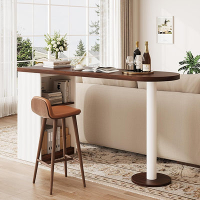  Table de bar, table de bar de cuisine moderne de 55 po avec tablette de rangement ouverte, table de salle à manger à hauteur de comptoir pour la cuisine, coin repas, salle à manger
