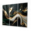 Or noir et noir captivant - ensemble d'art mural abstrait vagues modernes-107212731-107212732