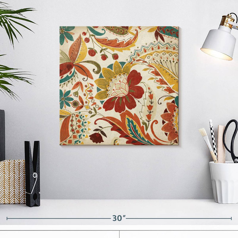 Boho Paisley Spice II, H 16 po x l 16 po