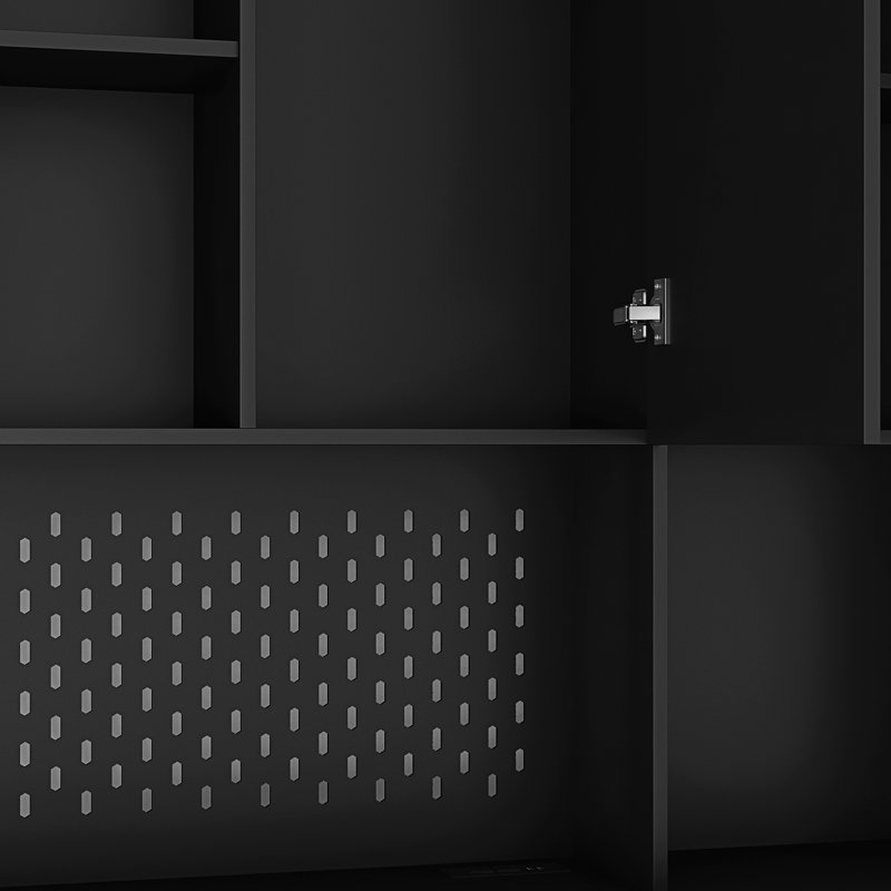 Crédence de rangement Modern Modern, Noir, noir, noir, noir