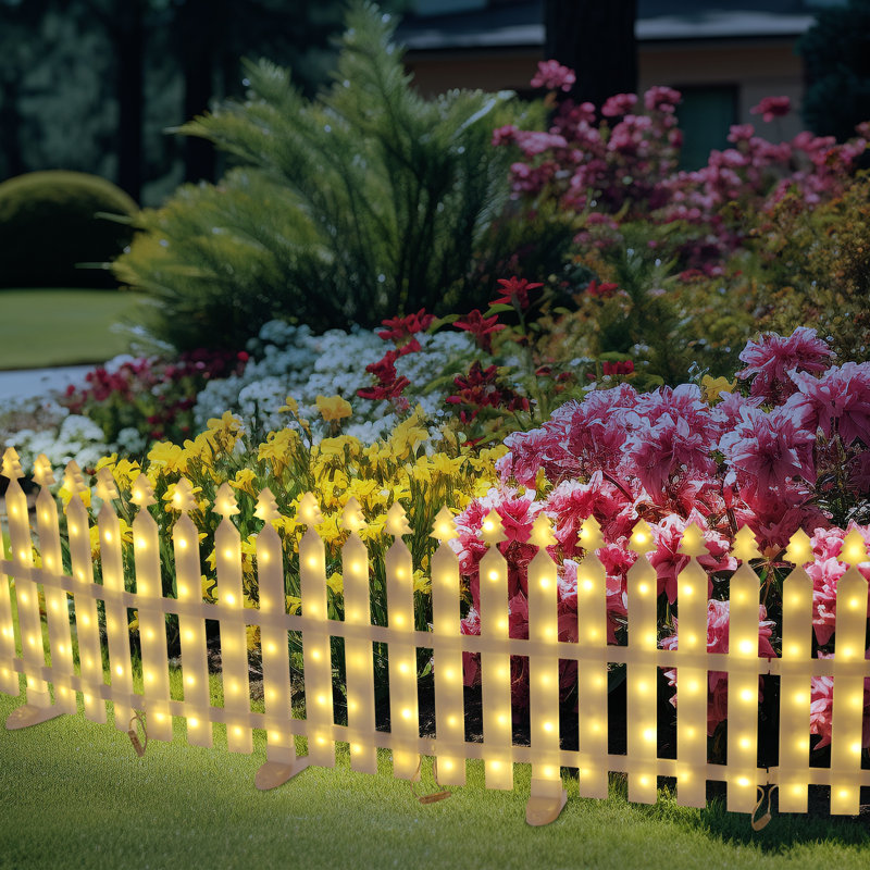 8-Pack Solar-Powered Lighted Fence (Christmas Tree Decor Style)