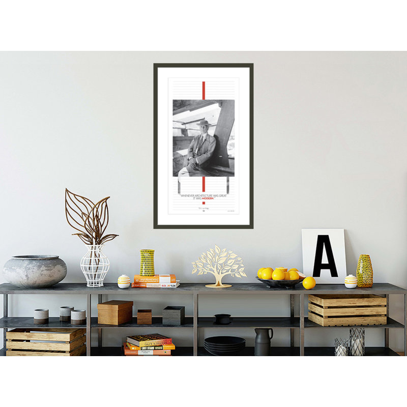«Architecture» par Frank Lloyd Wright - Impression giclée encadrée, H 29,5 po x l 18,35 po