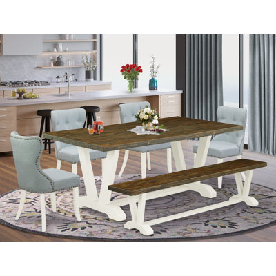 6 - Person Acacia Solid Wood Dining Set