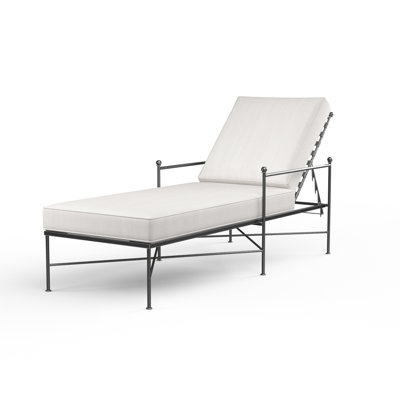 Chaise longue simple inclinable 80 po avec coussins Sunbrella Lucier