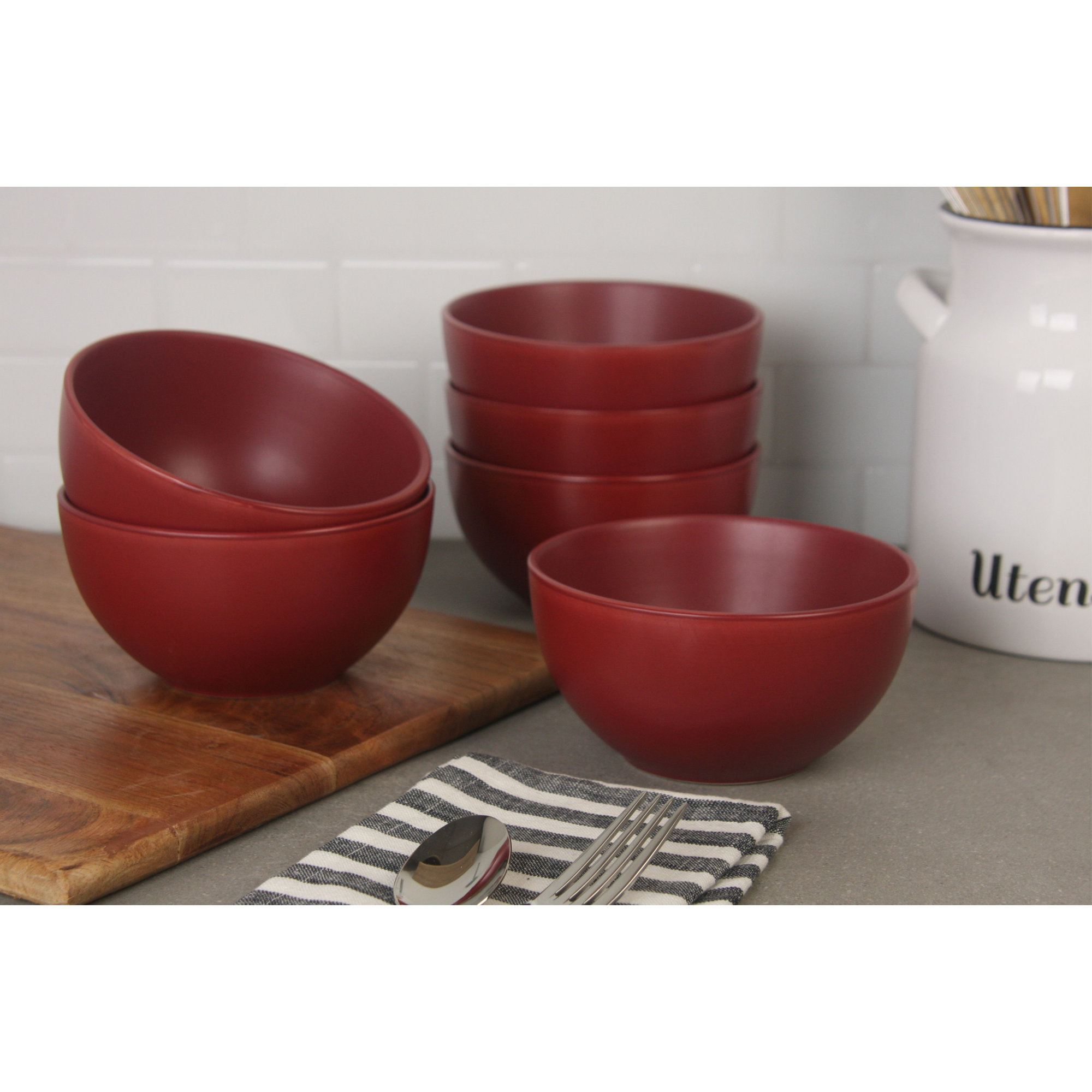 Wazee Matte 16 oz. Cereal Bowl, Red