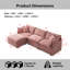 Canapés modulaires de luxe en chenille rose, confortable 3 places avec repose-pieds pour salon moderne