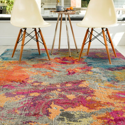 Cloud Galactic Abstract Geometric Modern Backing Rug For Living Room Bedroom And Dining Room