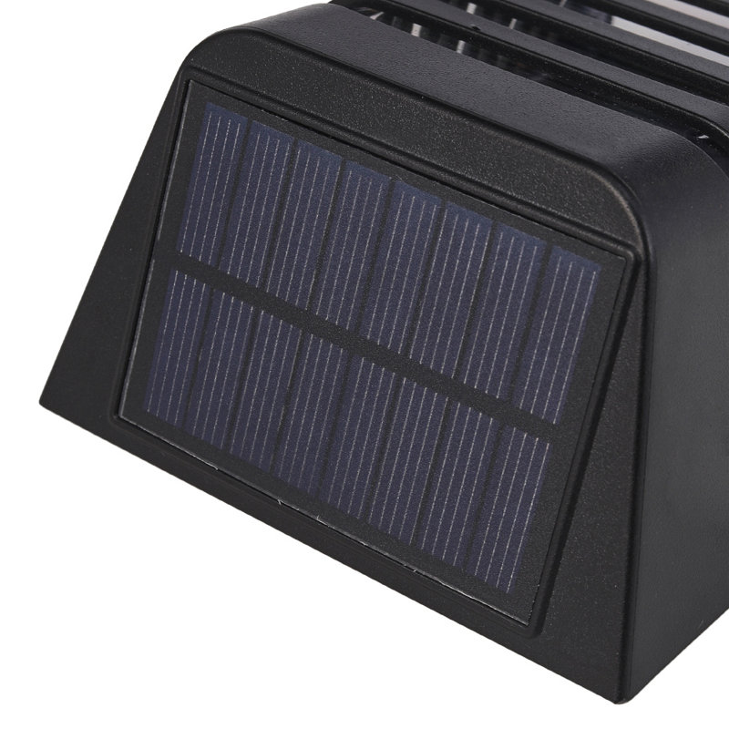 Carlyssia Matte Black Solar Powered Integrated LED Outdoor Wall Lantern with Dusk to Dawn