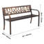 Banc de patio extérieur en métal avec dossier floral et accoudoirs Grove
