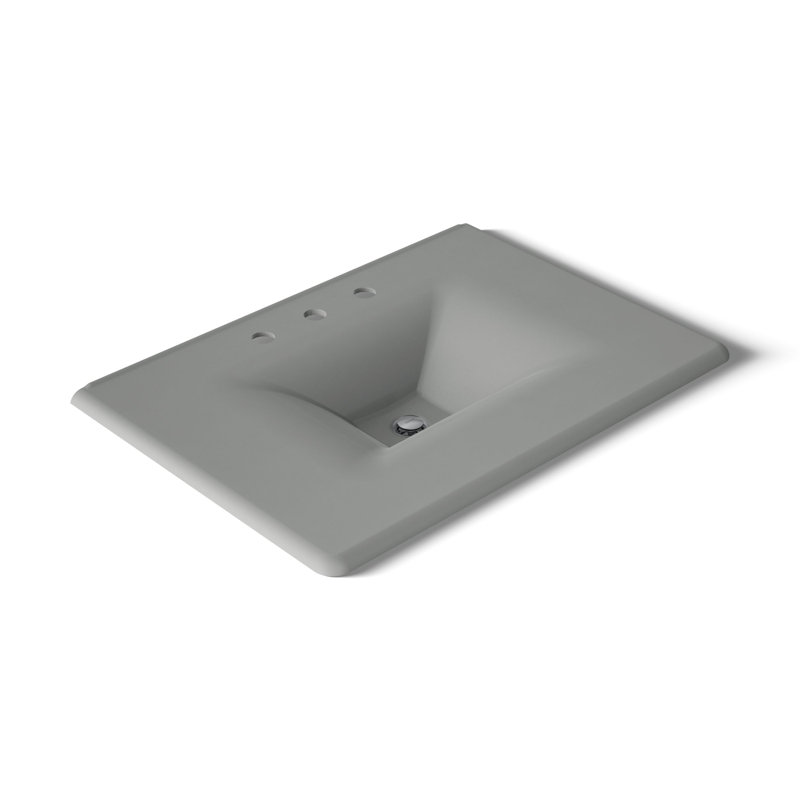 Iron Impressions 32" Single Bathroom Vanity Top, Basalt, 8" Centers