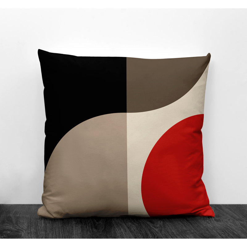 Coussin intérieur / extérieur en polyester filé Yesna, Rouge, 17 po x 17 po