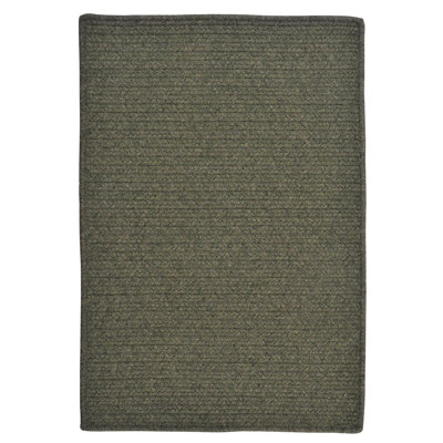 Tapis réversible en mélange de laine Tanguay - Vert olive