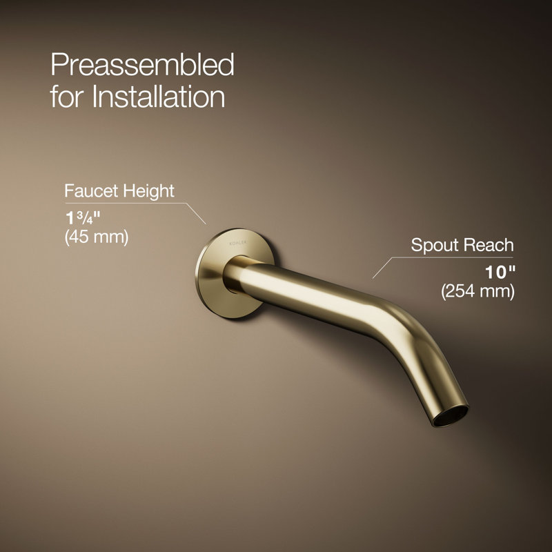Components Wall-Mount Bathroom Sink Faucet Trim, Gold