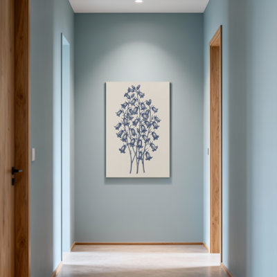 Plants & Flowers Blue Bell Flowers On Cream Canvas