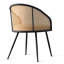 Ensemble de table de salle à manger pour 4 personnes Clauda avec table ronde de 52 po et 4 fauteuils rembourrés Boucle