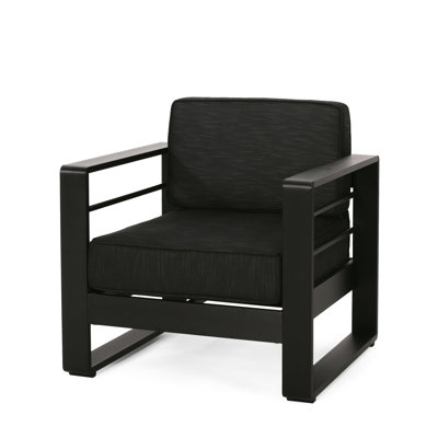 Dark Gray Aluminium Bay Mp1 Club Chair For Outdoor Porch, 31.46 In. Depth, 27.12 Width, 24.64 Height Space, Deep X Wide High