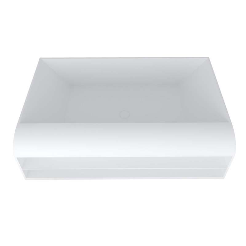 69" x 36" Solid Surface Stone Freestanding Soaking Bathtub